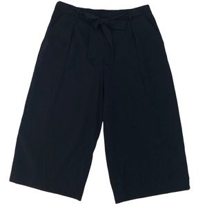 Blue Earth Black Pull On Wide Leg Capri Pants Size M NEW